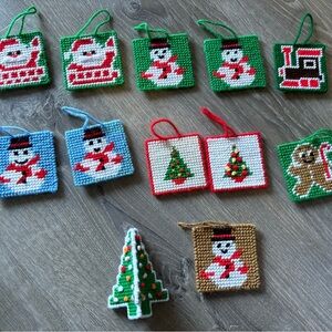 Handmade needlepoint ornaments 12 pcs